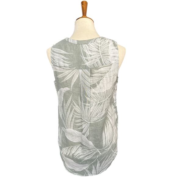 NWT Tahari 100% Linen Botanical Floral Workwear Sleeveless Top Size Small - Picture 5 of 7